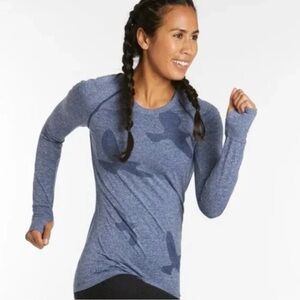 Oiselle Heathered Blue Long Sleeve Tee